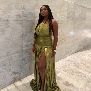 Retrofete Thalia Dress Metallic Peridot